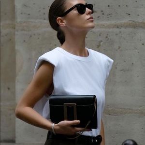 The Frankie Shop Padded shoulder muscle t-shirt in white